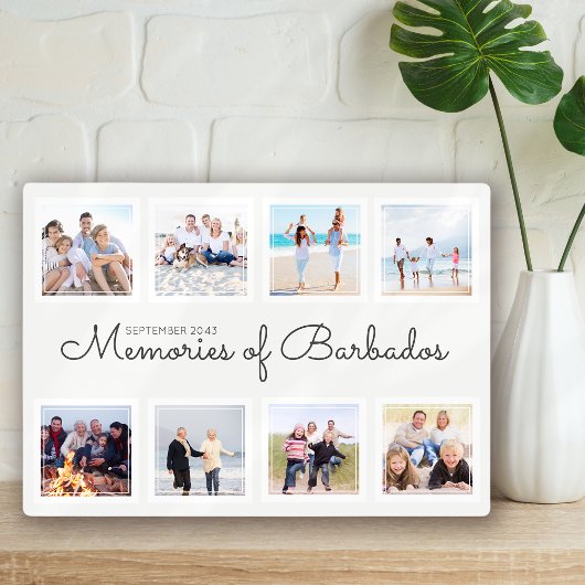 Memories of Vacation Photo Collage Keepsake Fotoplaat
