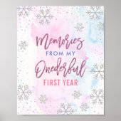Memories ONEderful YearSnowflake Glitter Magenta Poster (Voorkant)