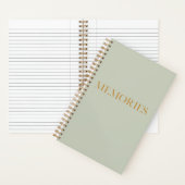 "Memories" Sage Green Memory Journal Notitieboek (Binnen)