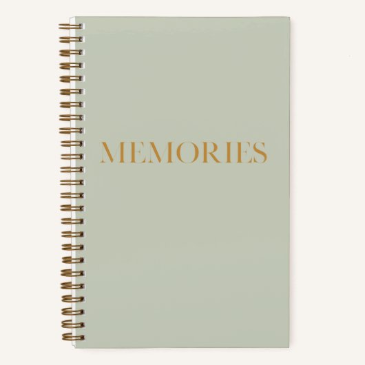 "Memories" Sage Green Memory Journal Notitieboek (Voorkant)