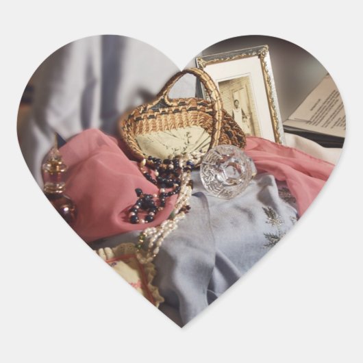 Memories - speciale oude dingen hart sticker (Voorkant)