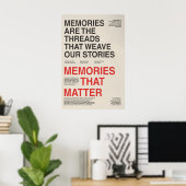 Memories Typography Poster Sentimental Wall Art (Thuiskantoor)
