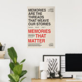 Memories Typography Poster Sentimental Wall Art (Thuiskantoor)