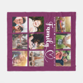 Memories uit de Fuchsia-familie negen foto-collage Fleece Deken (Voorkant (Horizontaal))