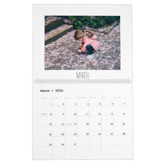 Memories van de moderne Script Calendar-reeks mult Kalender (Mar 2026)