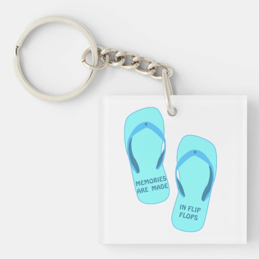 Memories worden gemaakt in teenslippers, zomerontw sleutelhanger (voorkant)