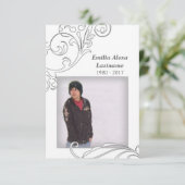 memoriokaarten : witte bloei kaart (Staand voorkant)