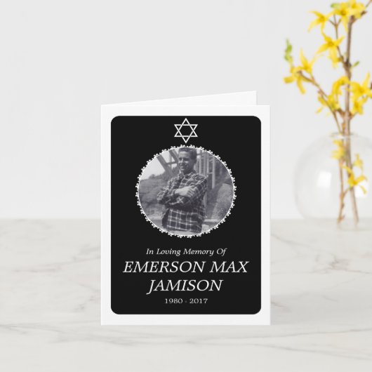 memorium : elegante ster van david kaart (Gele Bloem)