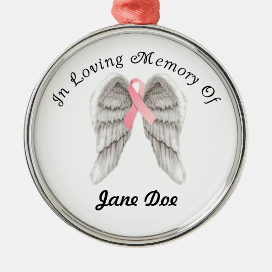 Memory Angel Wing Ornament for Breast Cancer (Voorkant)