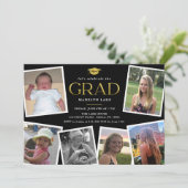 Memory Board Photo Collage Afstudeerder Party Kaart (Staand voorkant)