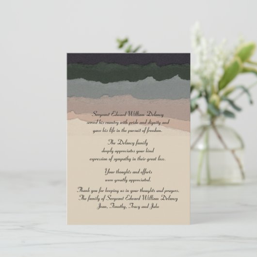 Memory Eternal - Bereavement Dank u Notecard Bedankkaart (Staand voorkant)