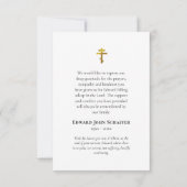 Memory Eternal Photo Orthodox Christian Funeral Bedankkaart (Achterkant)