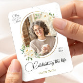Memory Floral Elegant Photo, Celebration of Life  Magneet