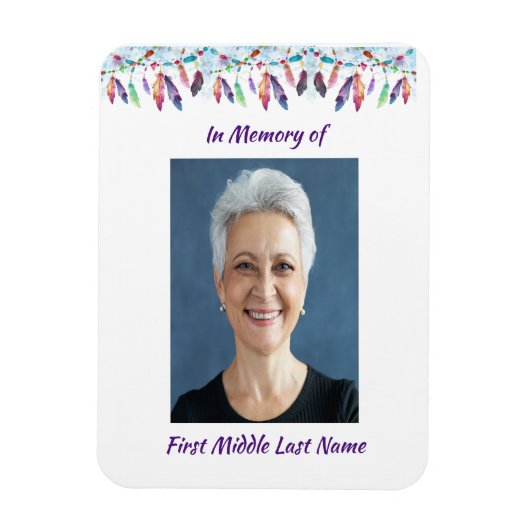 Memory Keepsake  Feathers Boho Tribal Native Magneet (Verticaal)