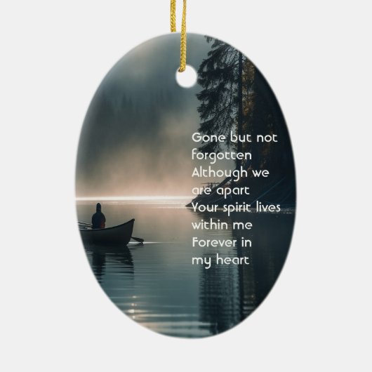  Memory Keepsake Wilderness Lake Canoe Keramisch Ornament (Achterkant)