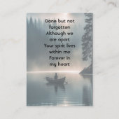  Memory Keepsake Wilderness Lake Canoe Visitekaartje (Achterkant)