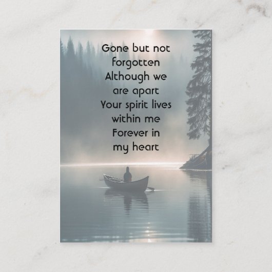  Memory Keepsake Wilderness Lake Canoe Visitekaartje (Achterkant)