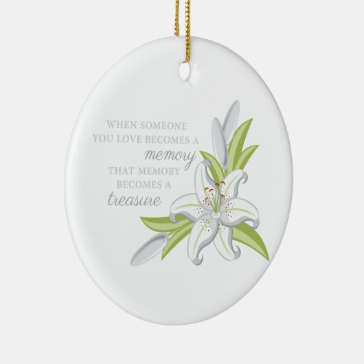 Memory Lily Keramisch Ornament (Rechts)