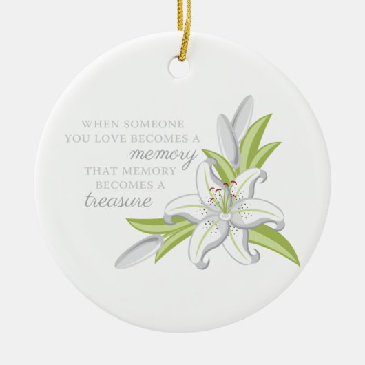 Memory Lily Keramisch Ornament (Voorkant)