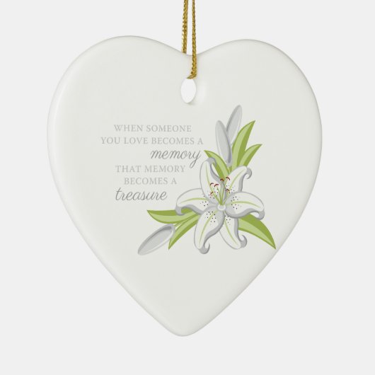Memory Lily Keramisch Ornament (Rechts)