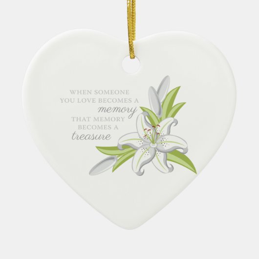 Memory Lily Keramisch Ornament (Voorkant)