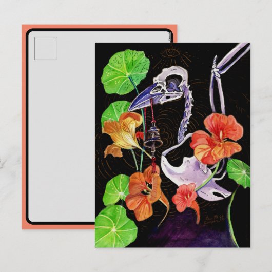 Memory Maps Autumn Vibes Raven Skeleton Feestdagenkaart (Voorkant / Achterkant)