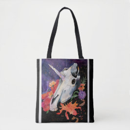 Memory Maps Autumn Vibes Unicorn Skull Poster Tote Bag