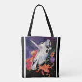 Memory Maps Autumn Vibes Unicorn Skull Poster Tote Bag (Achterkant)