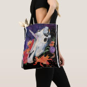 Memory Maps Autumn Vibes Unicorn Skull Poster Tote Bag (Dichtbij)