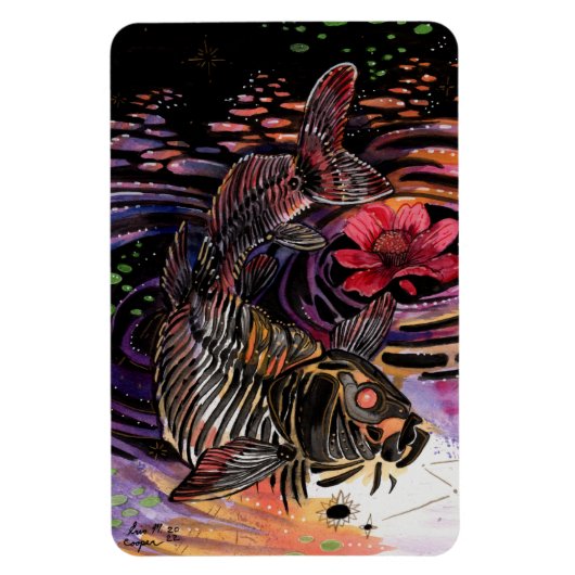 Memory Maps herfst Vibes Koi Skeleton Reflections Magneet (Verticaal)