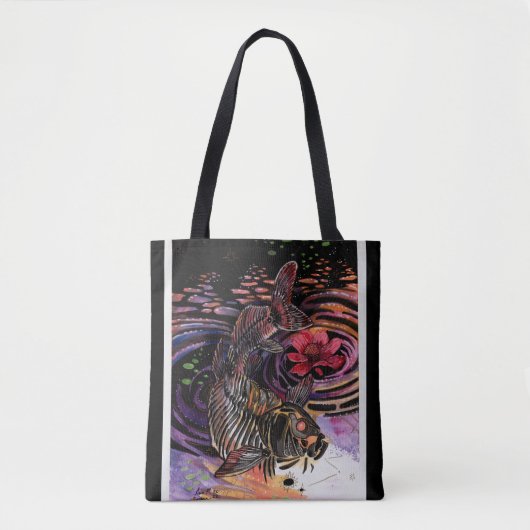 Memory Maps herfst Vibes Koi Skeleton Reflections Tote Bag (Voorkant)