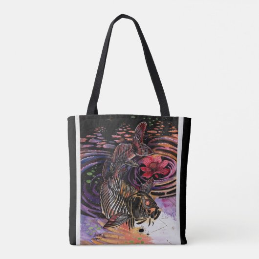 Memory Maps herfst Vibes Koi Skeleton Reflections Tote Bag (Achterkant)