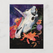 Memory Maps herfst Vibes Unicorn Skull Feestdagenkaart (Voorkant)