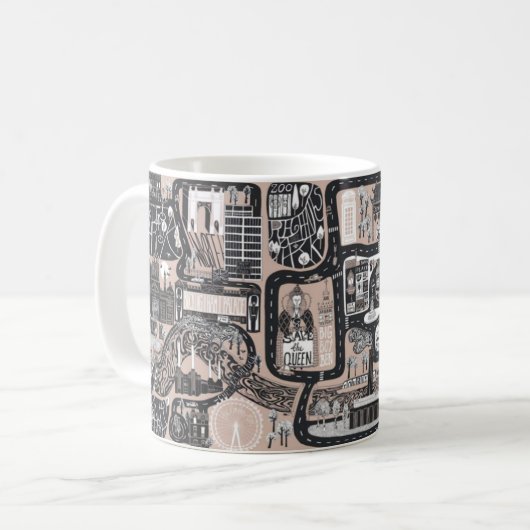 MEMORY MAPS MUG, ROSE // LONDON  KOFFIEMOK (Voorkant links)