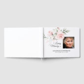 Memory Memorial Registry Funeral Floral Pink Rose Gastenboek (Volledig)