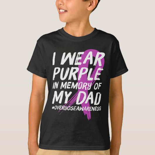 Memory of Dad Wear Purple Overdose Awareness T-shirt (Voorkant)