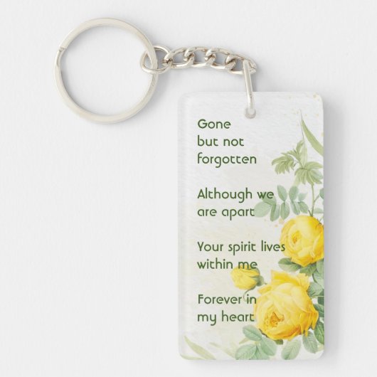  Memory Photo Yellow Roses Garden Flowers Sleutelhanger (Voorkant)