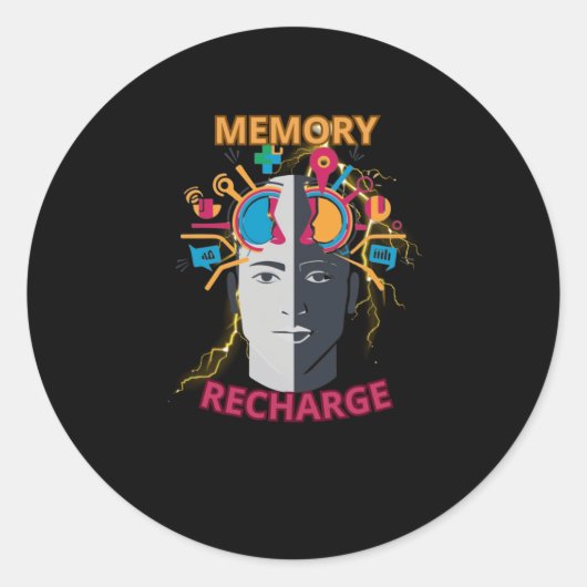 Memory Recharge-Sticker Ronde Sticker (Voorkant)
