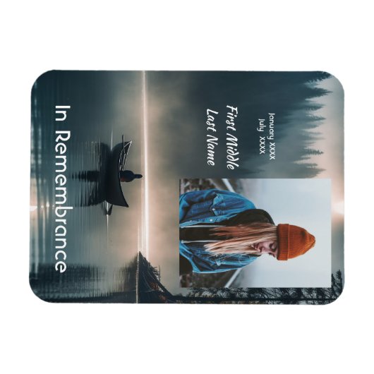 Memory Remembrance Keepsake Wilderness Lake Canoe Magneet (Horizontaal)
