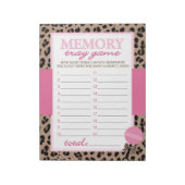 Memory Tray Luipaard en Roze Baby shower Game Pack Notitieblok (Linkerzijde)