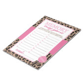 Memory Tray Luipaard en Roze Baby shower Game Pack Notitieblok (Schuin)