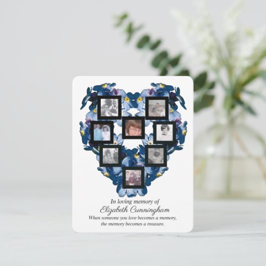 Memory Treasure Floral Heart Design Dank u (Staand voorkant)