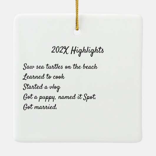 Memory Year Belangrijkste foto Keramisch Ornament (Achterkant)