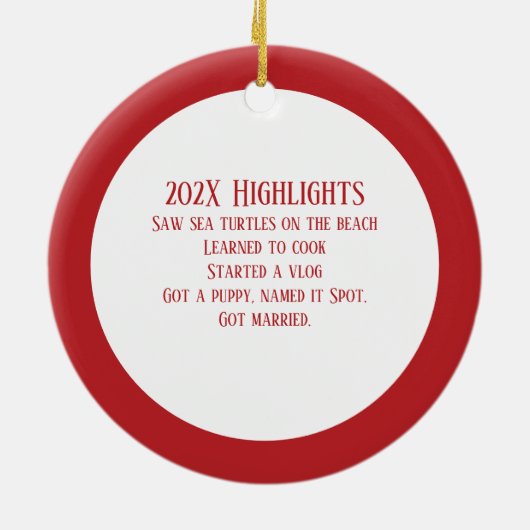 Memory Year Belangrijkste foto Keramisch Ornament (Achterkant)