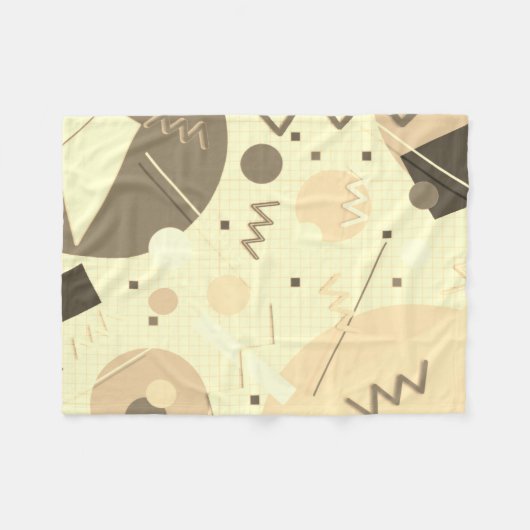Memphis #82 Sepia Fleece Deken (Voorkant (Horizontaal))