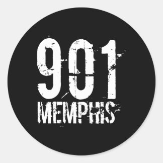 Memphis 901 netnummer noodlijdend ronde sticker
