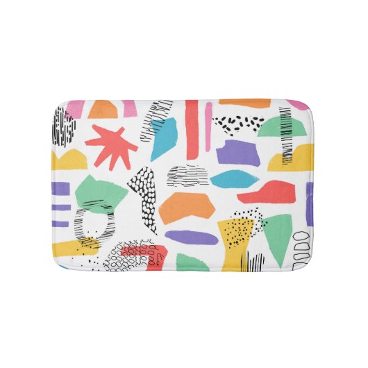 Memphis Art: Grunge oppervlakteontwerp Badmat (Voorkant)