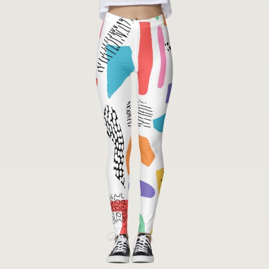 Memphis Art: Grunge oppervlakteontwerp Leggings (Voorkant)