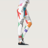 Memphis Art: Grunge oppervlakteontwerp Leggings (Rechts)