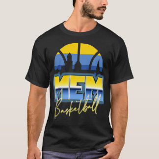 Memphis Basketbal Retro 90s Chrome Skyline T-shirt